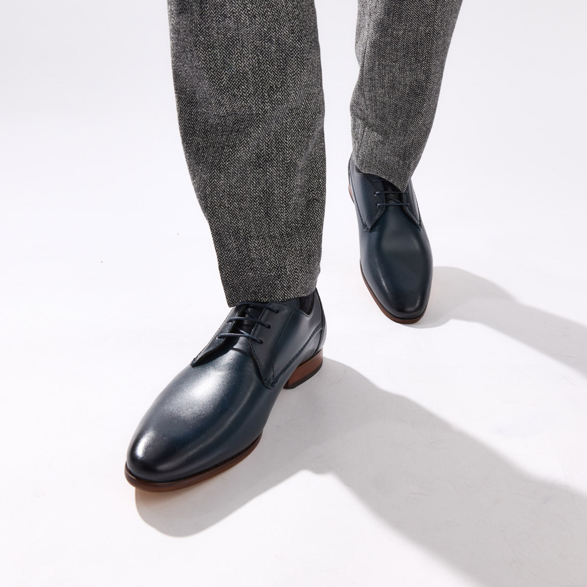 Gambino Waxy Derby Shoes Navy
