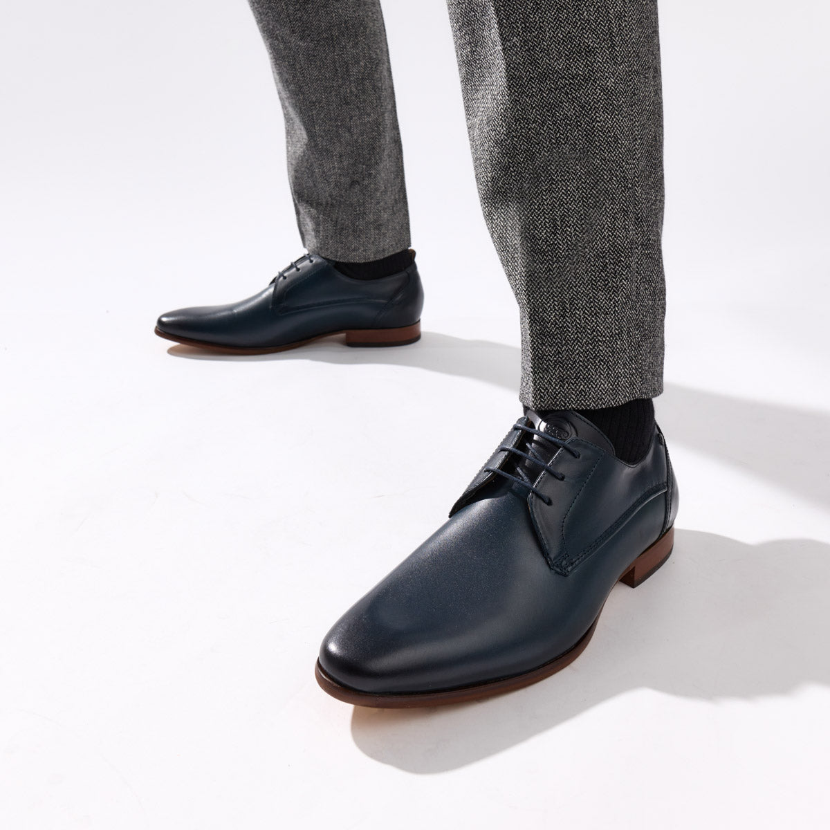 Gambino Waxy Derby Shoes Navy