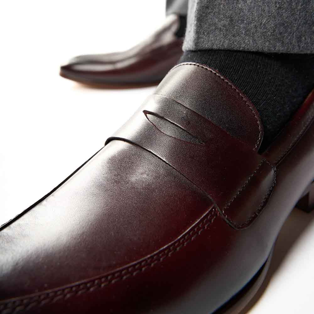 Bruno Waxy Loafers Bordo