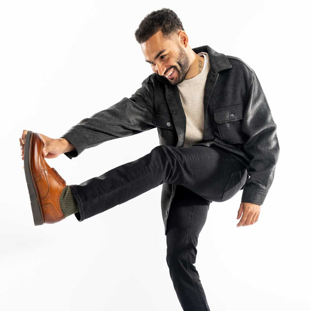 Joe Washed Brogue Shoes Tan