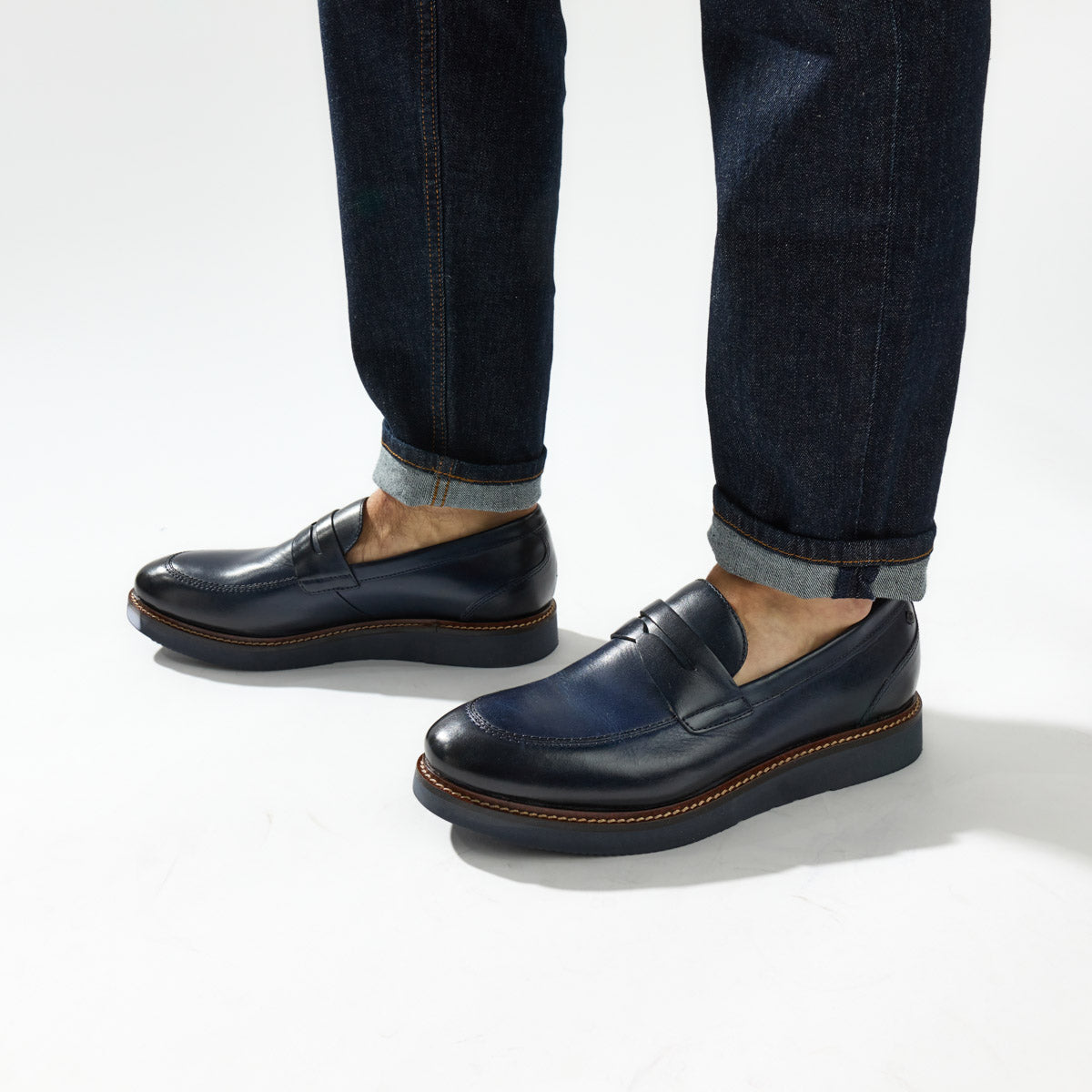 Sid Washed Loafers Navy