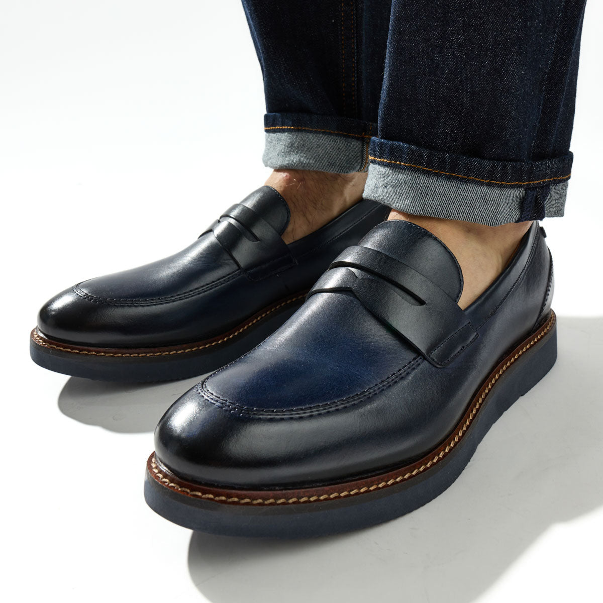 Sid Washed Loafers Navy