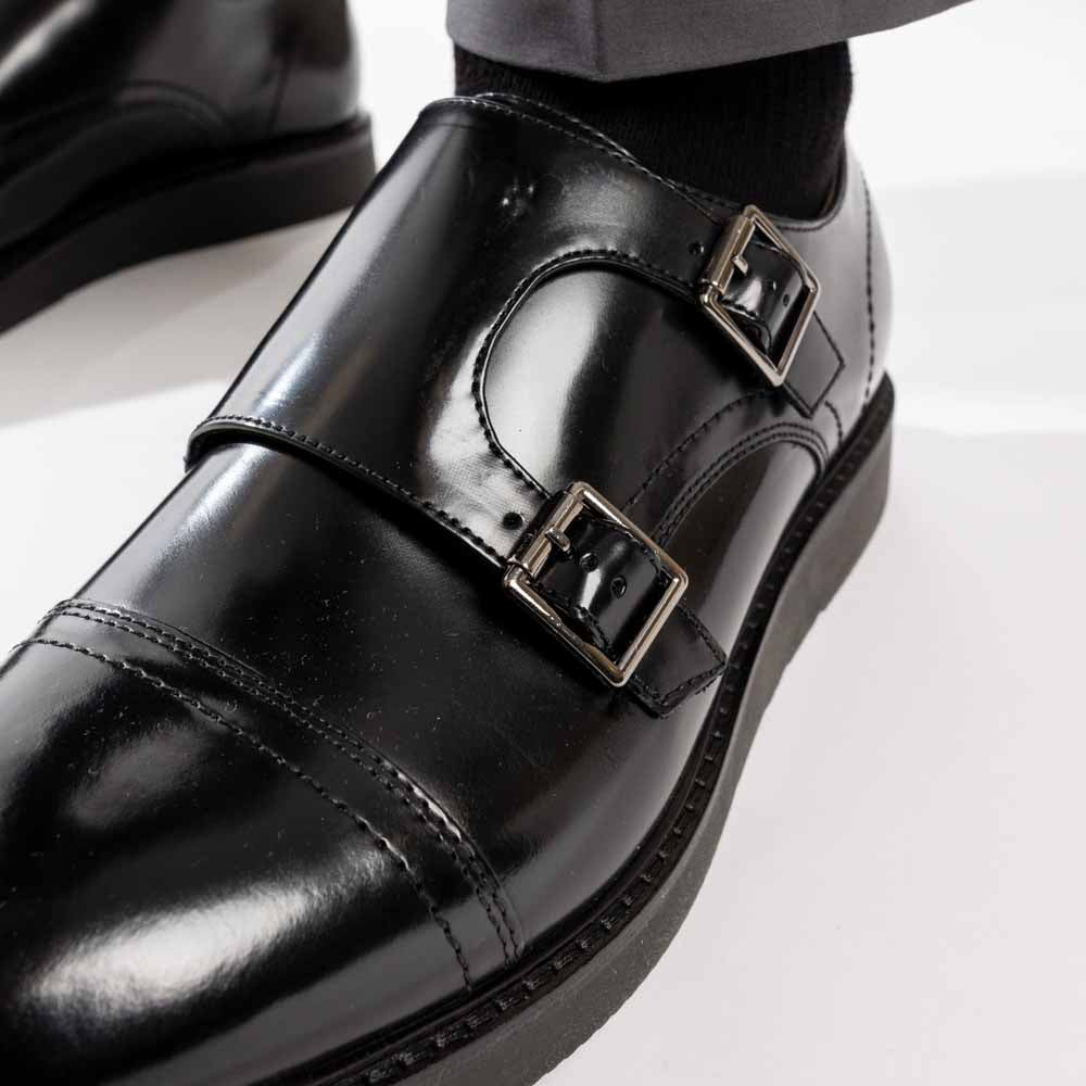 Knight Hi Shine Double Monk Black