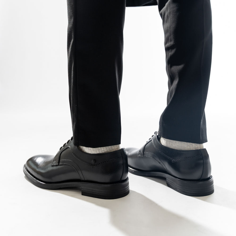 Sleeve Waxy Derby Shoes Black