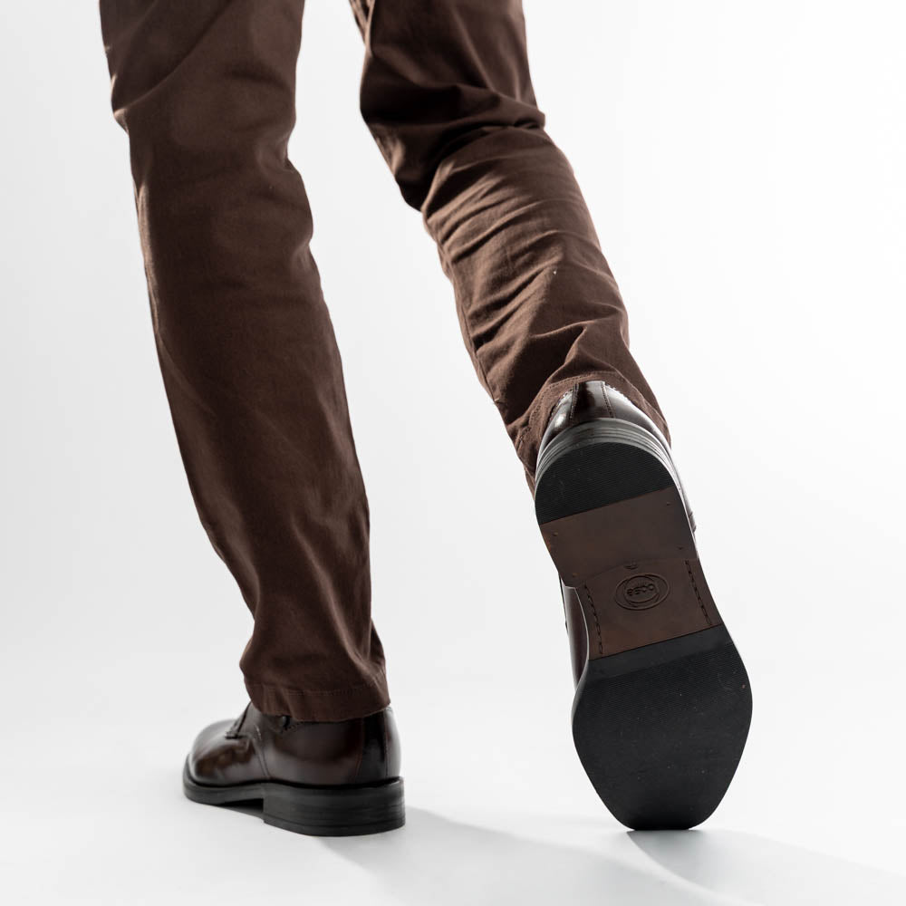 Sleeve Waxy Derby Shoes Brown