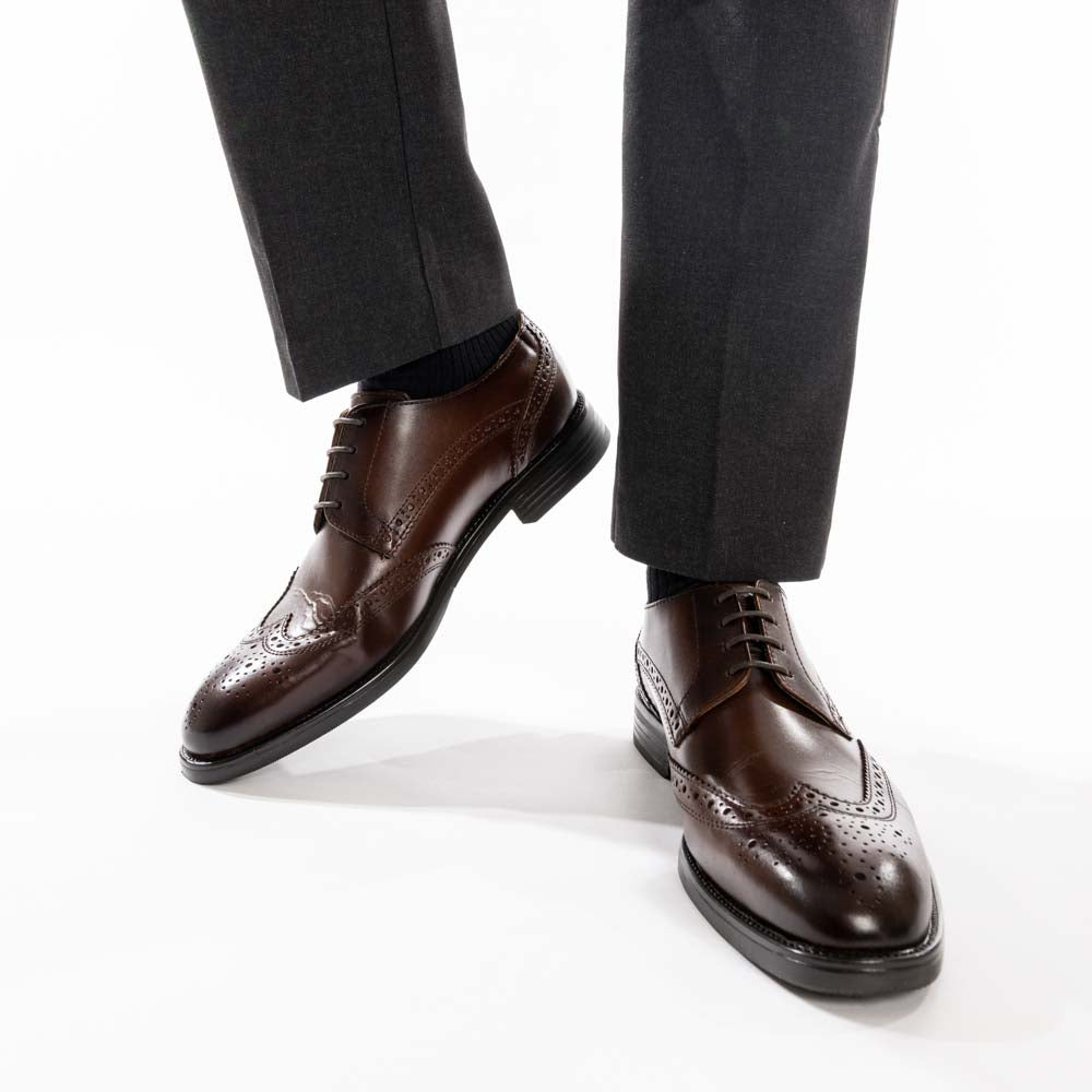 Pocket Waxy Brogue Shoes Brown
