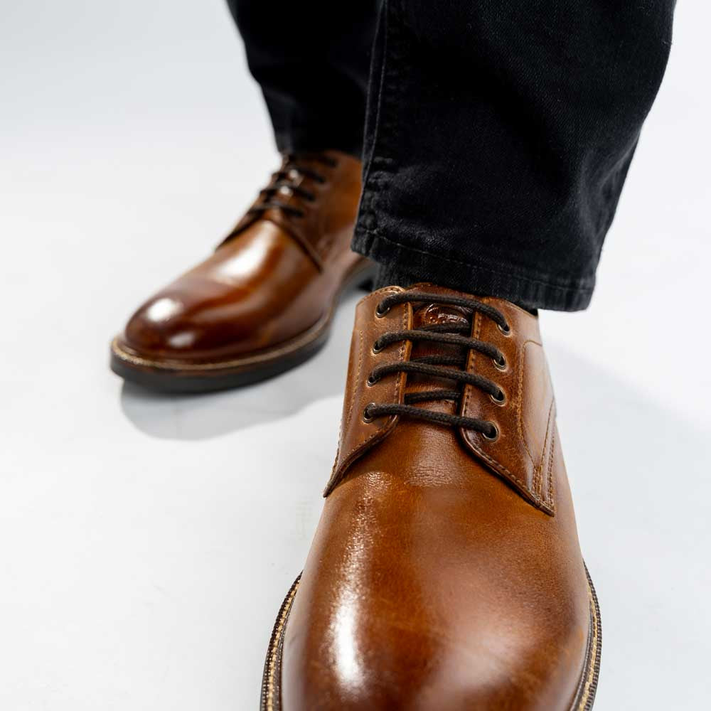 Durham Washed Derby Shoes Tan