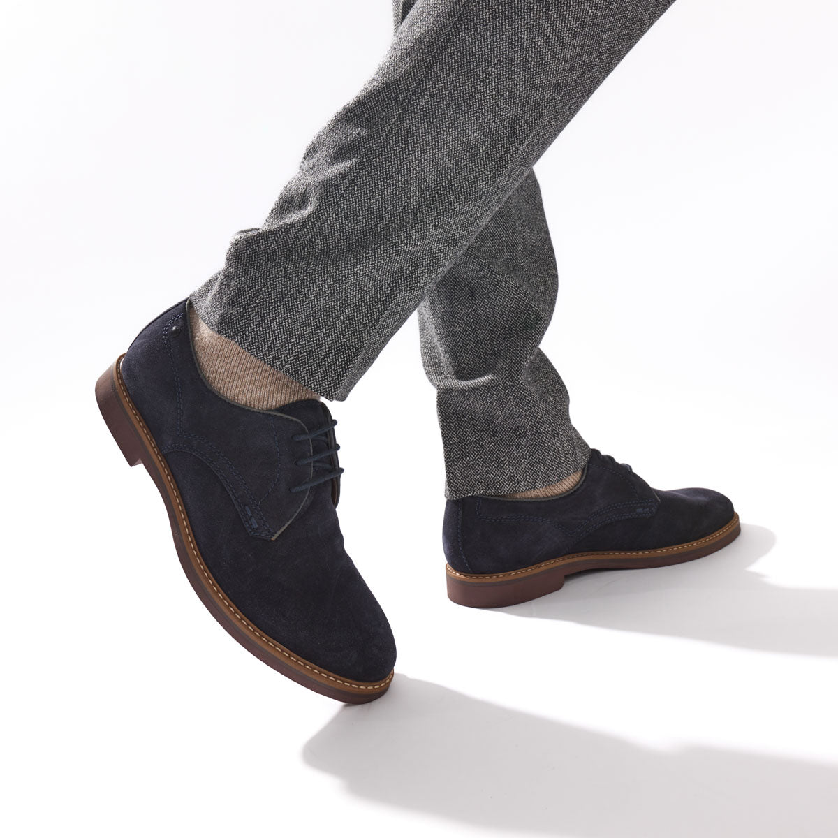 Strand Suede Derby Shoes Navy