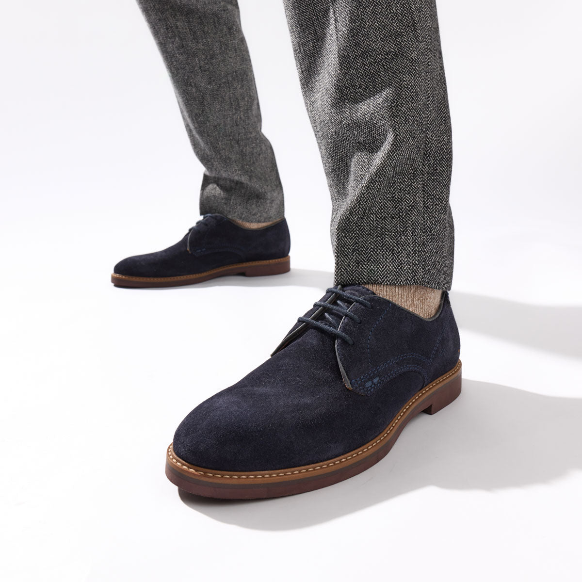 Strand Suede Derby Shoes Navy
