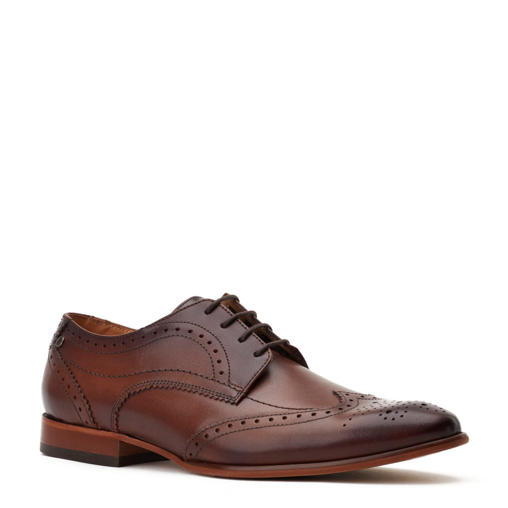 Barbera Waxy Brogue Shoes Brown