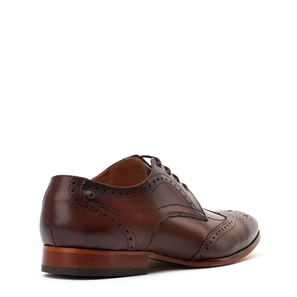 Barbera Waxy Brogue Shoes Brown