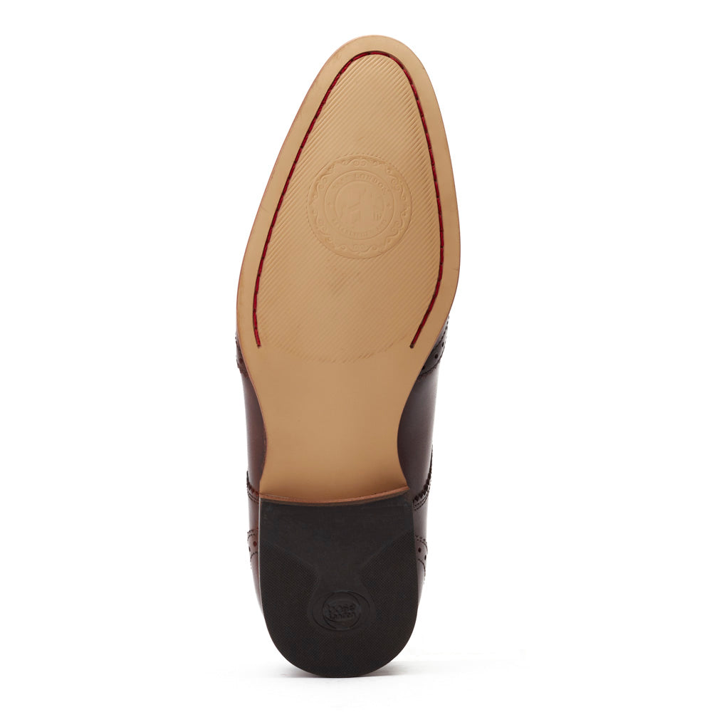 Barbera Waxy Brogue Shoes Brown