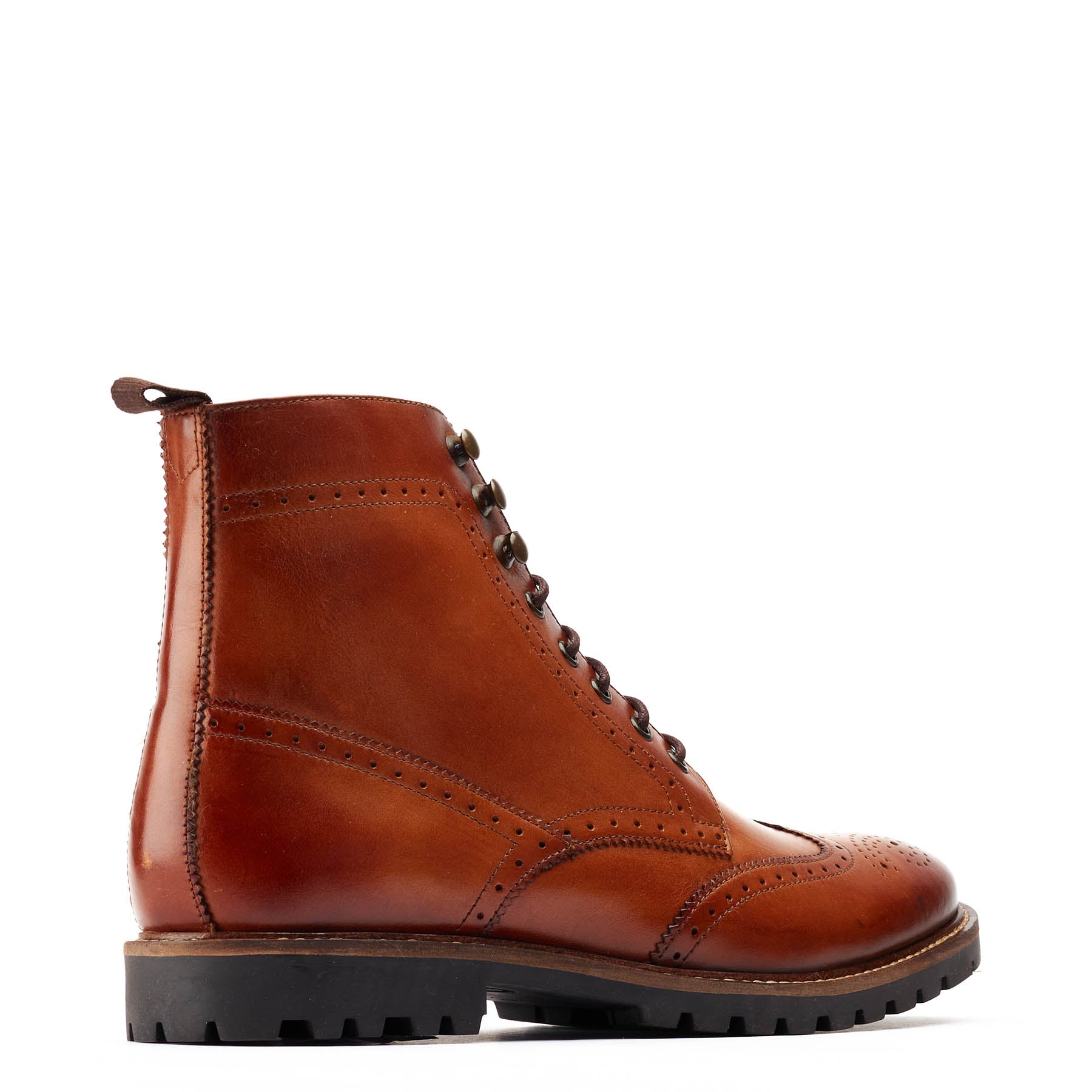 Boone Leather Brogue Boots Tan