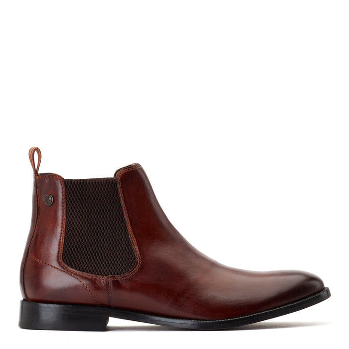 Men's Tan Leather Carson Burnished Chelsea Boots | Base London Tan