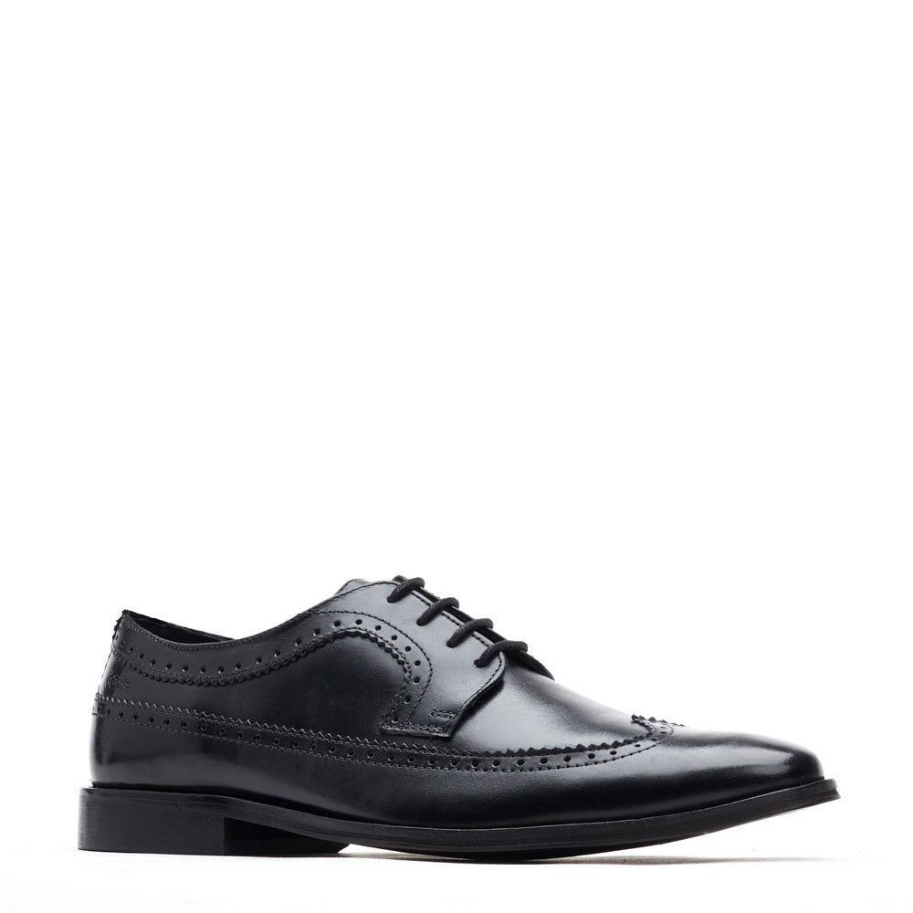 Havisham Waxy Brogue Shoes Black