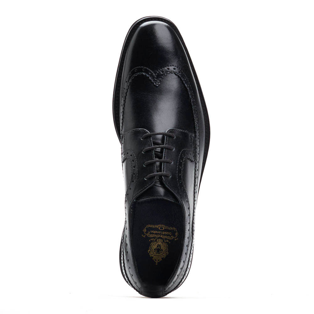 Havisham Waxy Brogue Shoes Black
