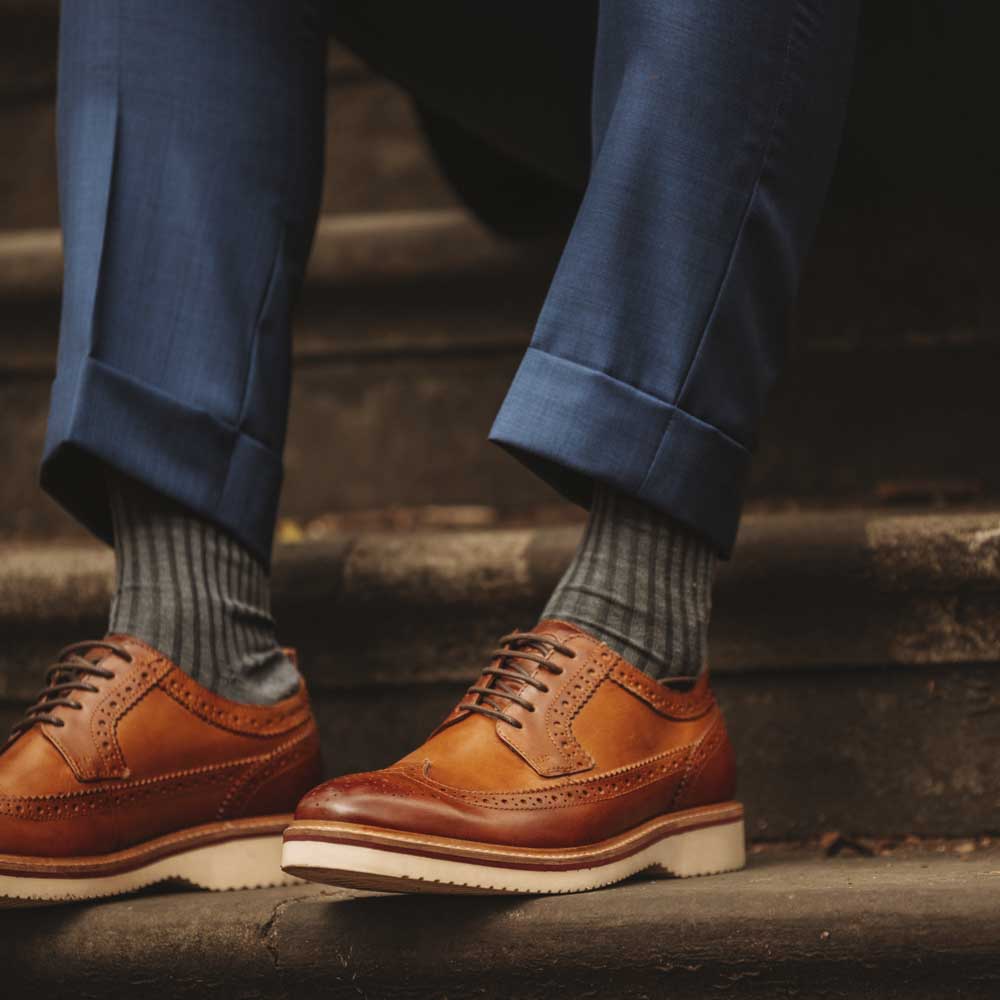 Sully Washed Brogue Shoes Tan