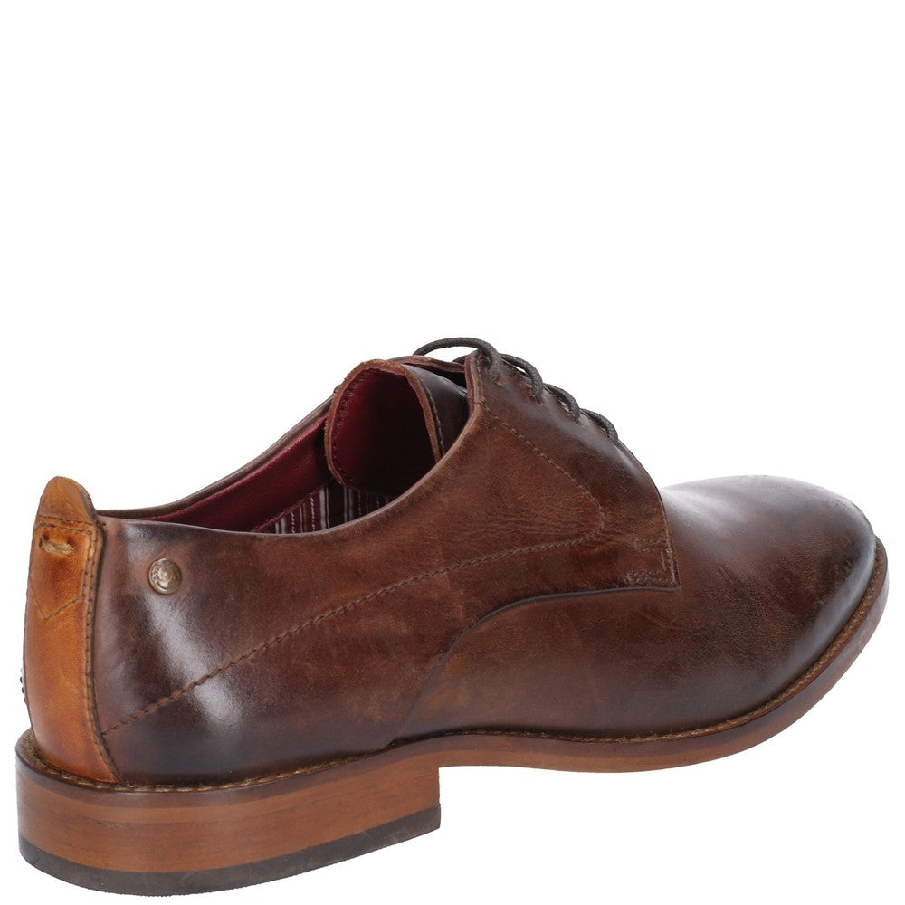 Script Washed Derby Shoes Brown