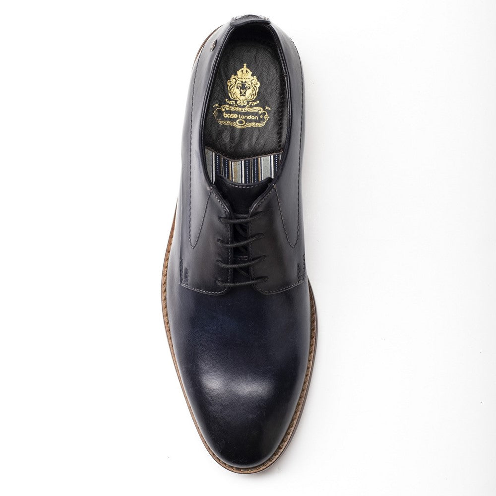 Script Washed Derby Shoes Navy