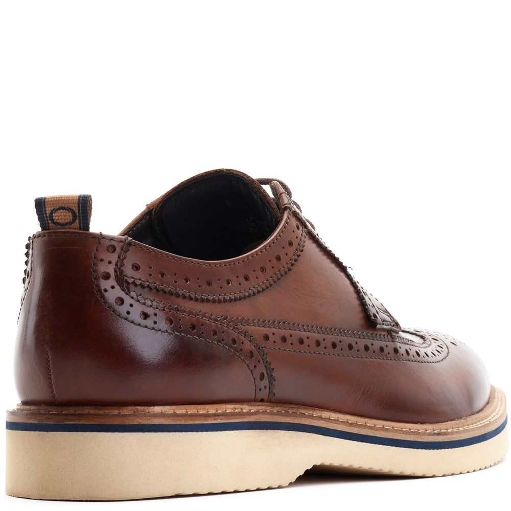 Sully Washed Brogue Shoes Brown