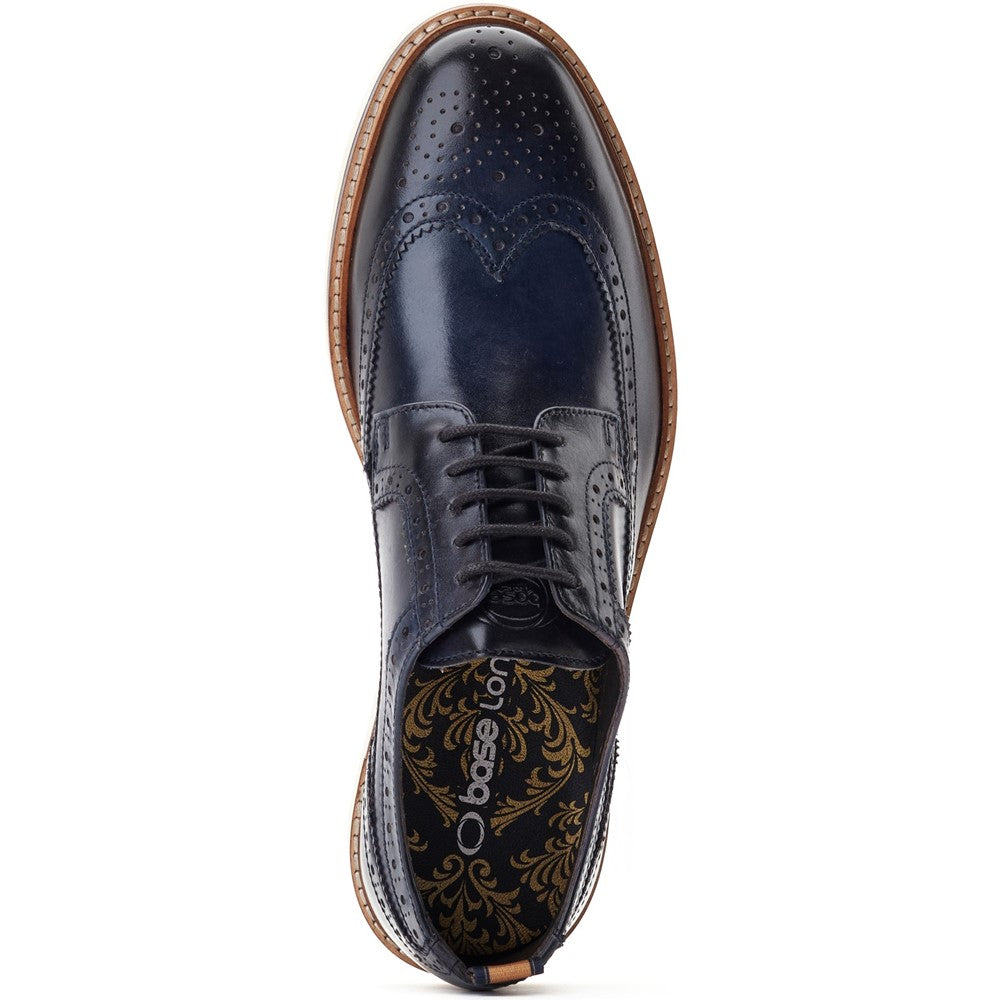 Sully Washed Brogue Shoes Navy