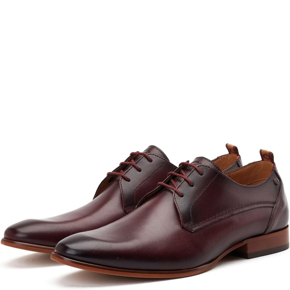 Gambino Waxy Derby Shoes Bordo