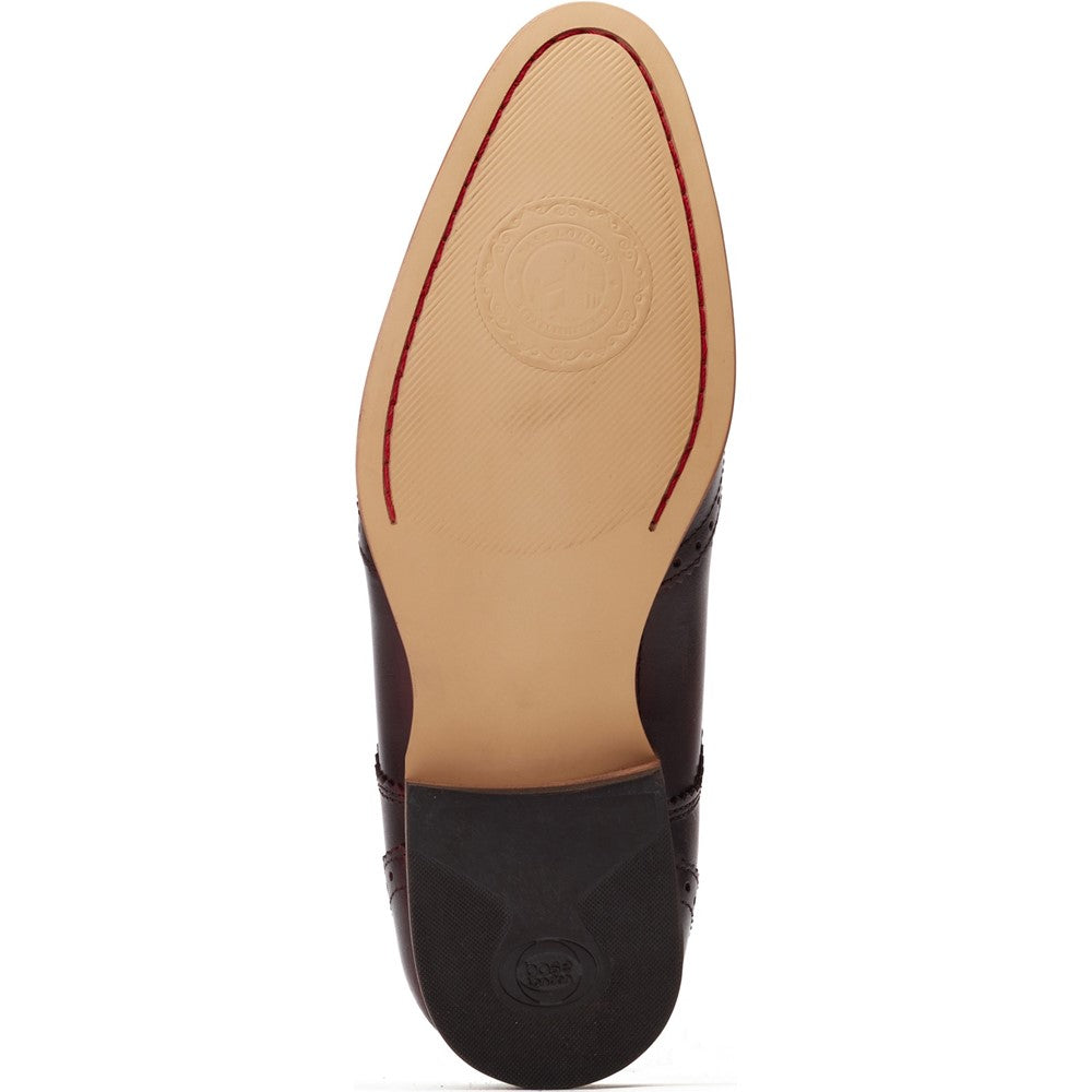 Barbera Waxy Brogue Shoes Bordo