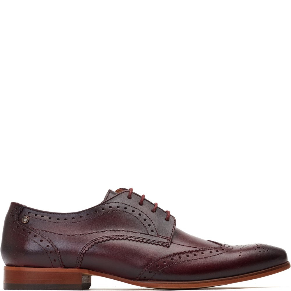 Barbera Waxy Brogue Shoes Bordo
