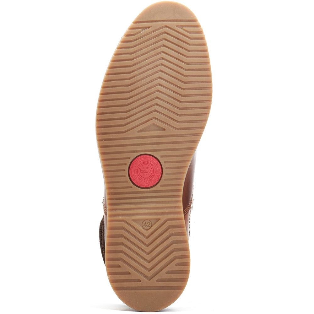 Bradley Waxy Combat Boots Chestnut
