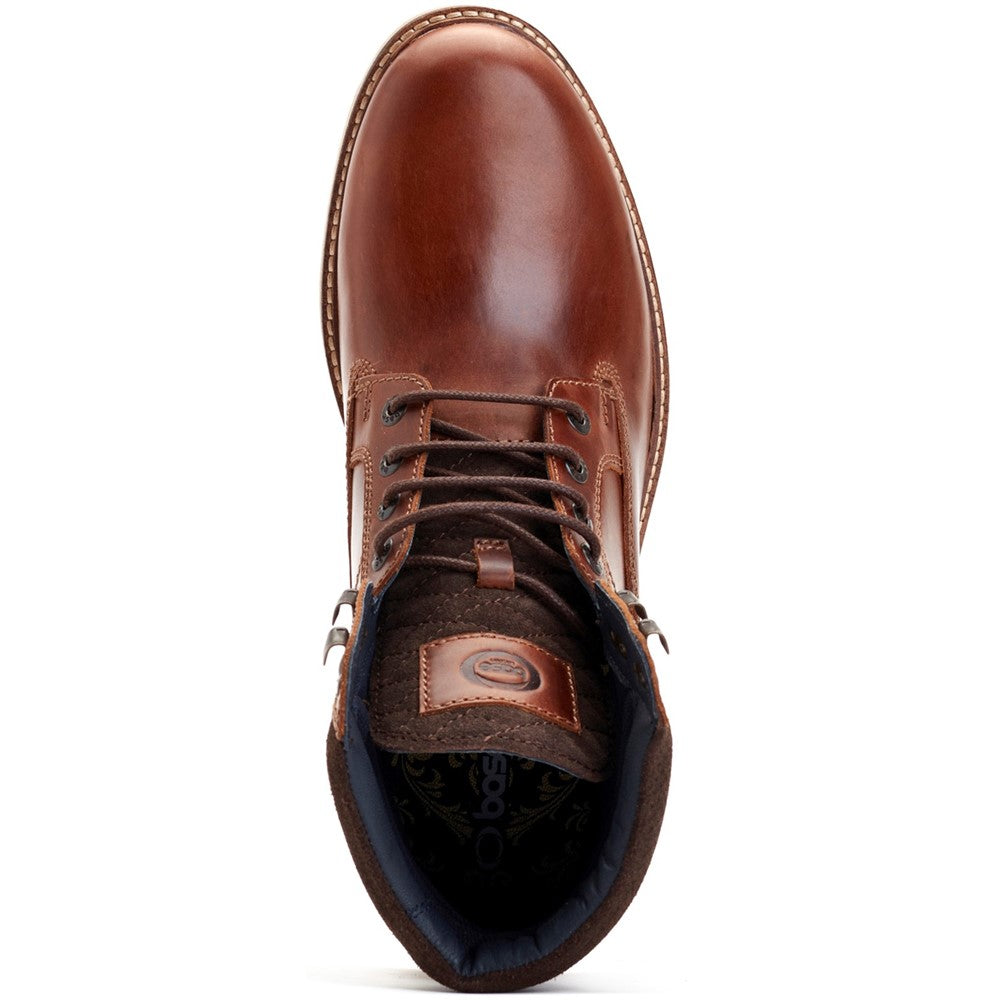 Bradley Waxy Combat Boots Chestnut