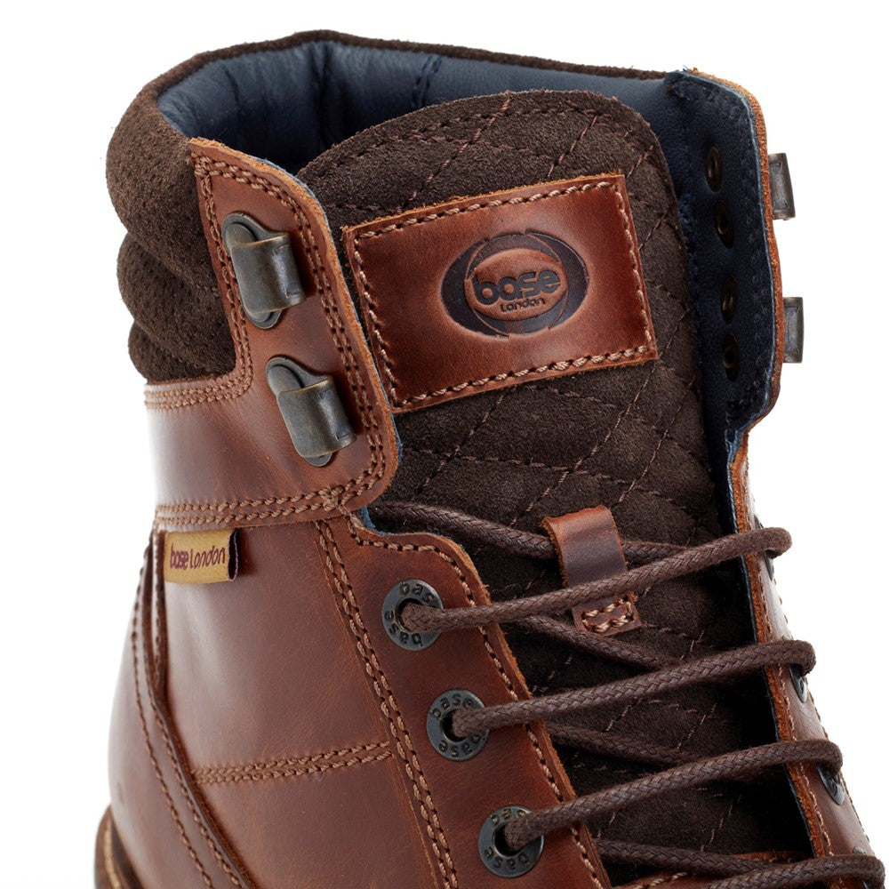 Bradley Waxy Combat Boots Chestnut