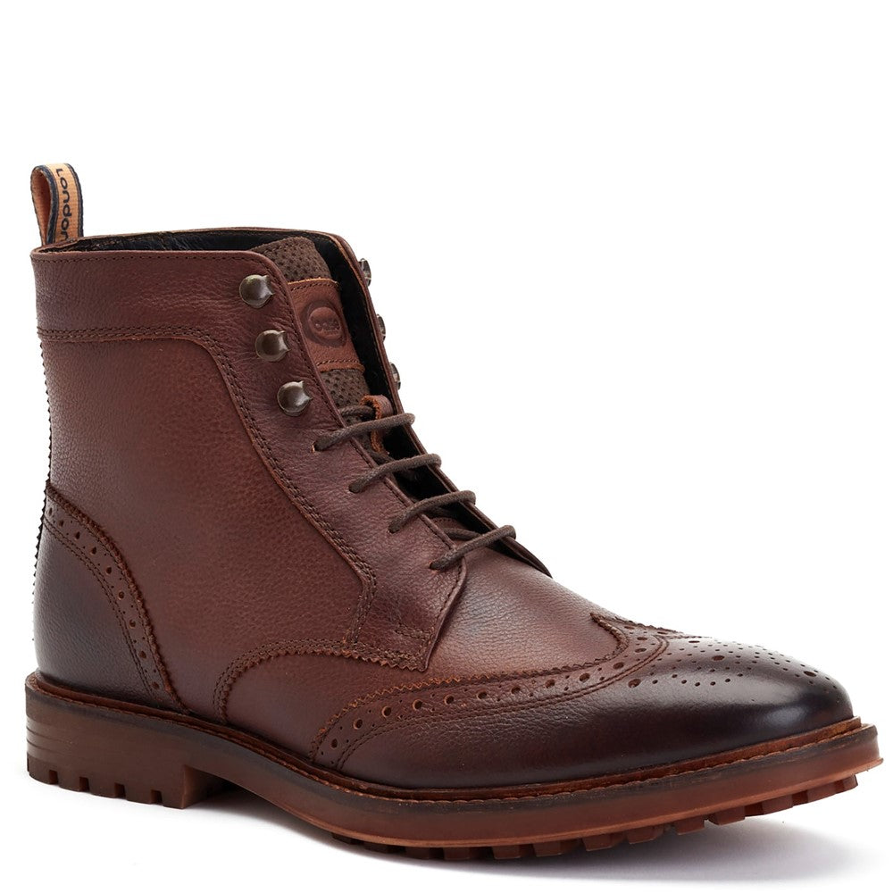 Hemlock Grain Brogue Boots Brown