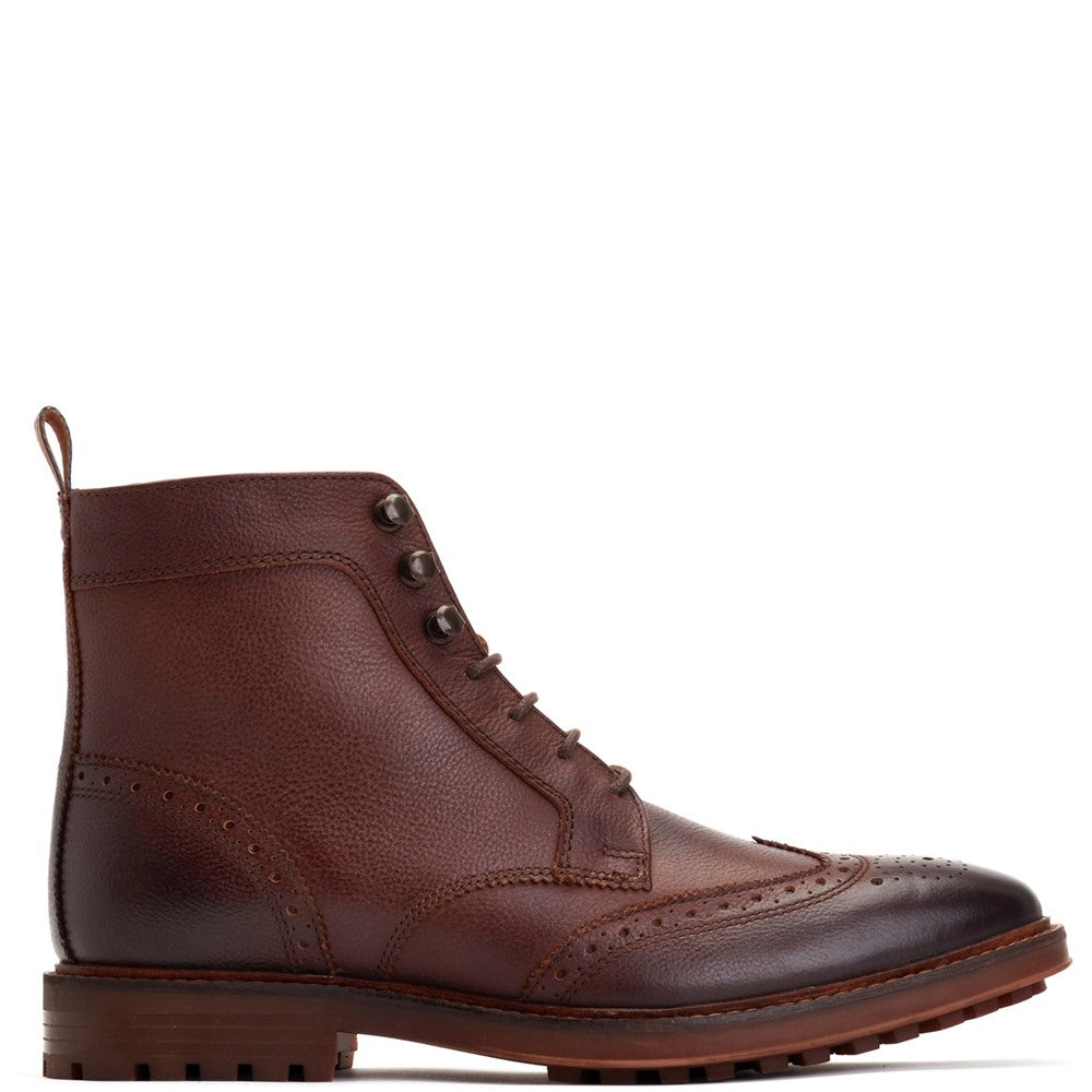 Hemlock Grain Brogue Boots Brown