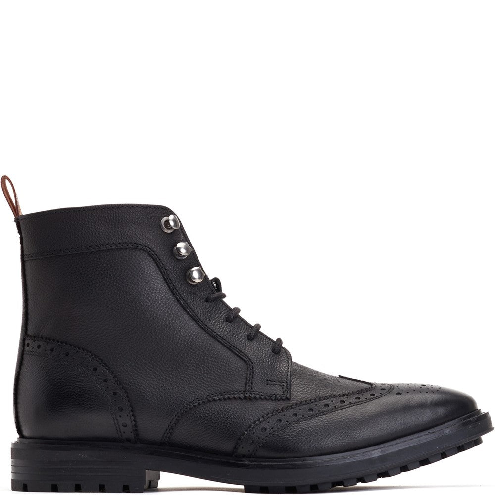 Hemlock Grain Brogue Boots Black