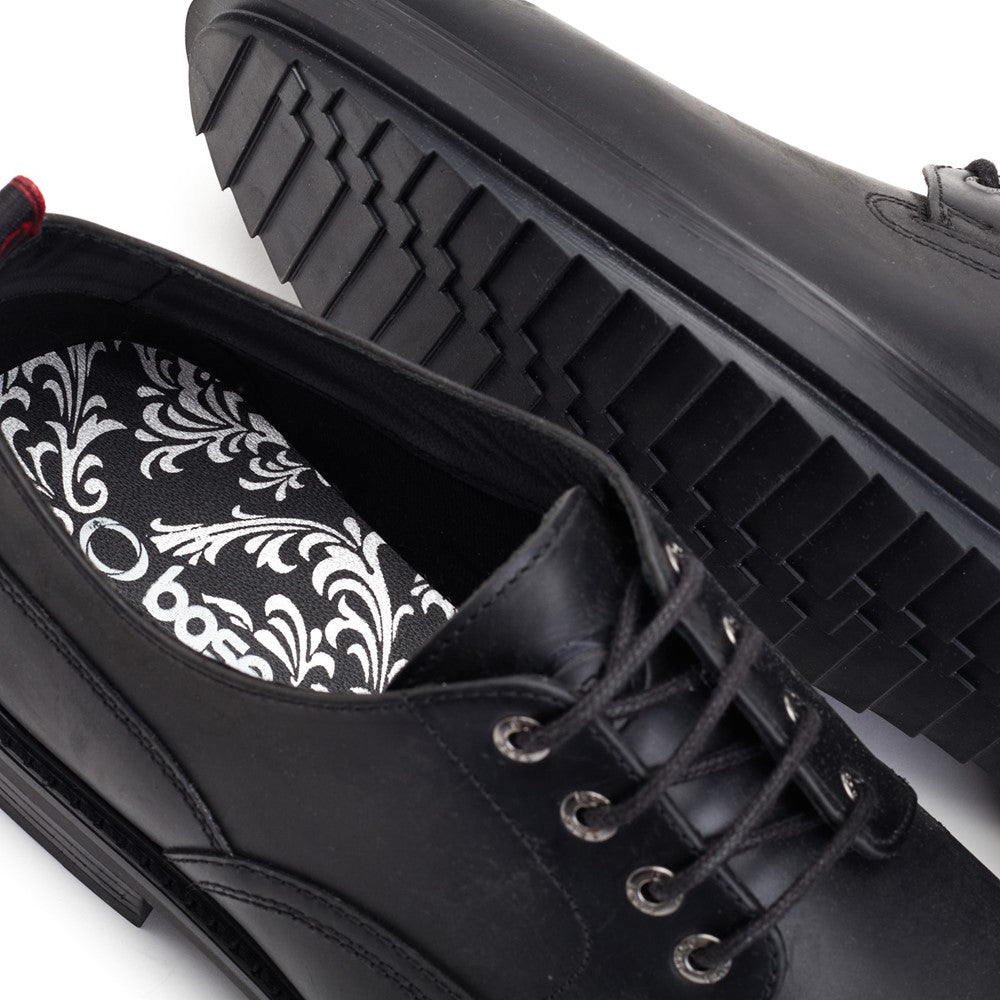 Memphis Pull Up Derby Shoes Black