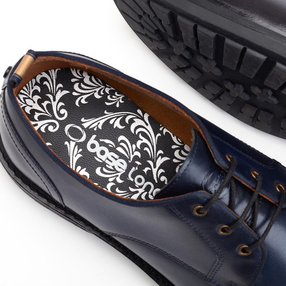 Dime Burnished Derby Shoes Navy