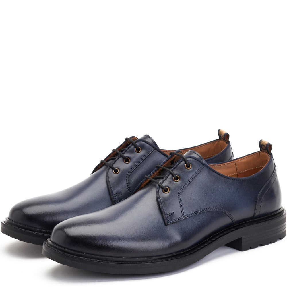 Dime Burnished Derby Shoes Navy