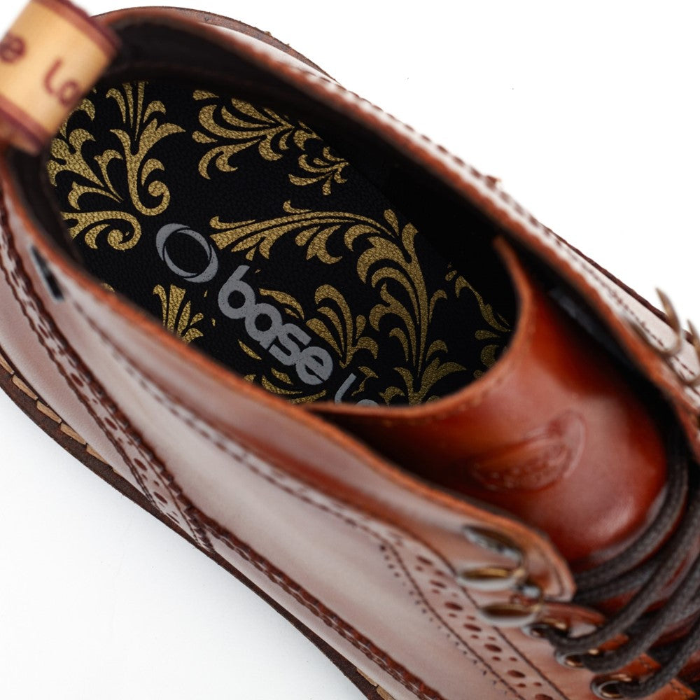 Dealer Burnished Brogue Boots Tan