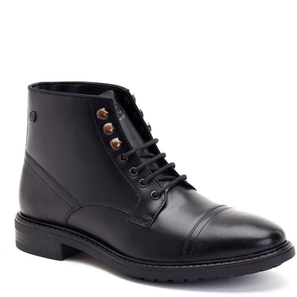 Duke Waxy Toe Cap Boots Black
