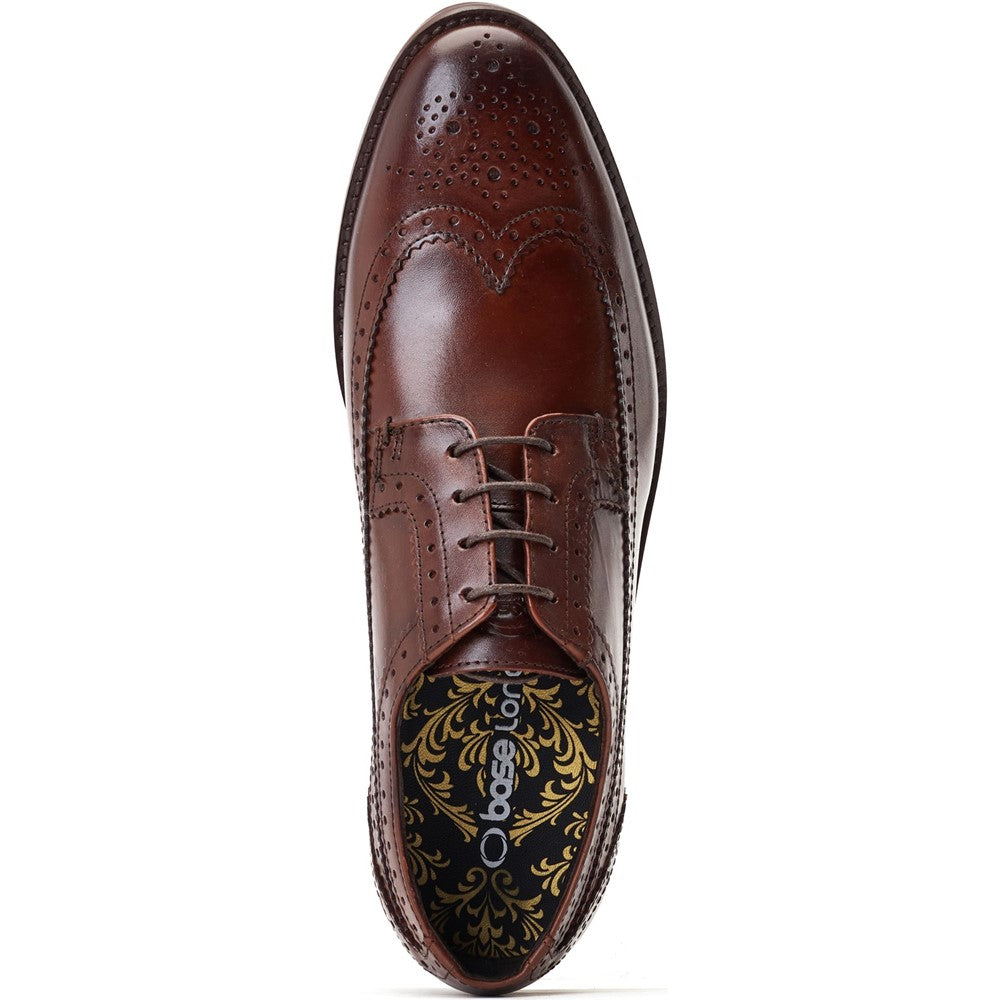 Twain Washed Brogue Shoes Brown