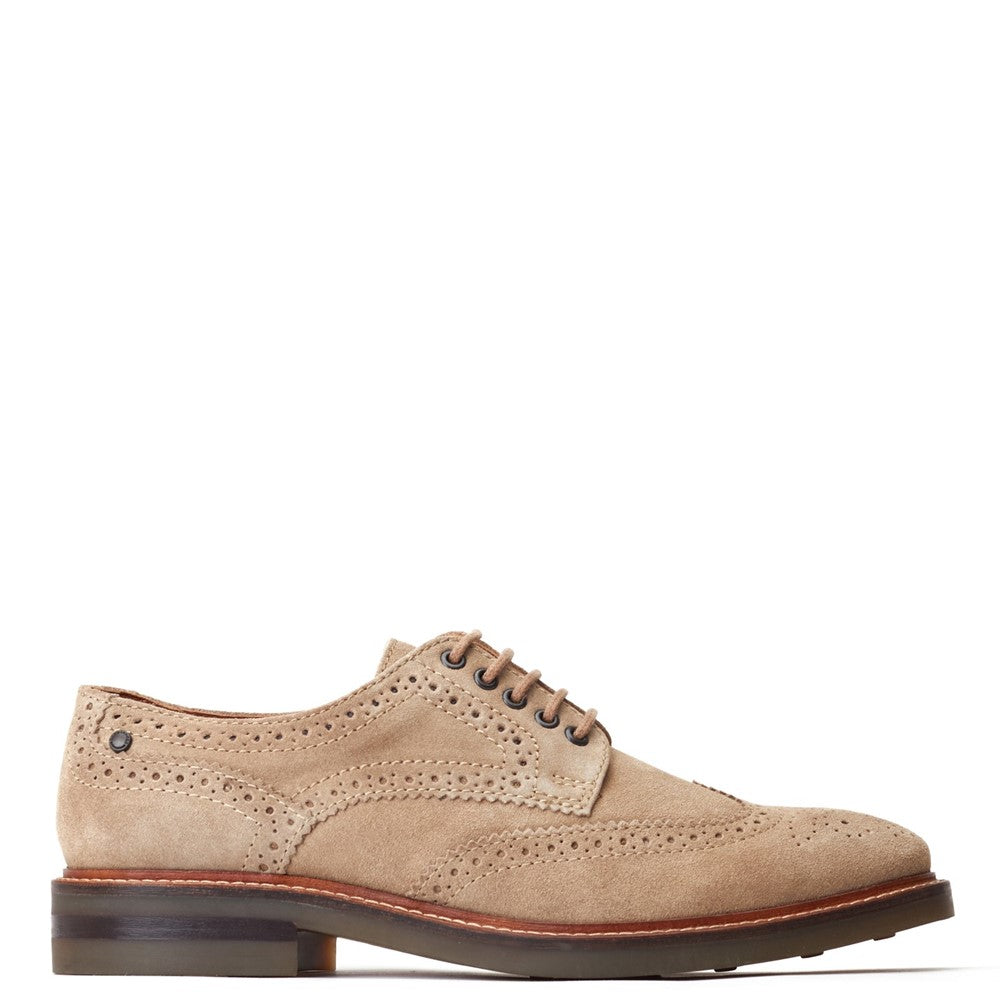 Men's Sand Suede Hatfield Brogue Shoes – Base London