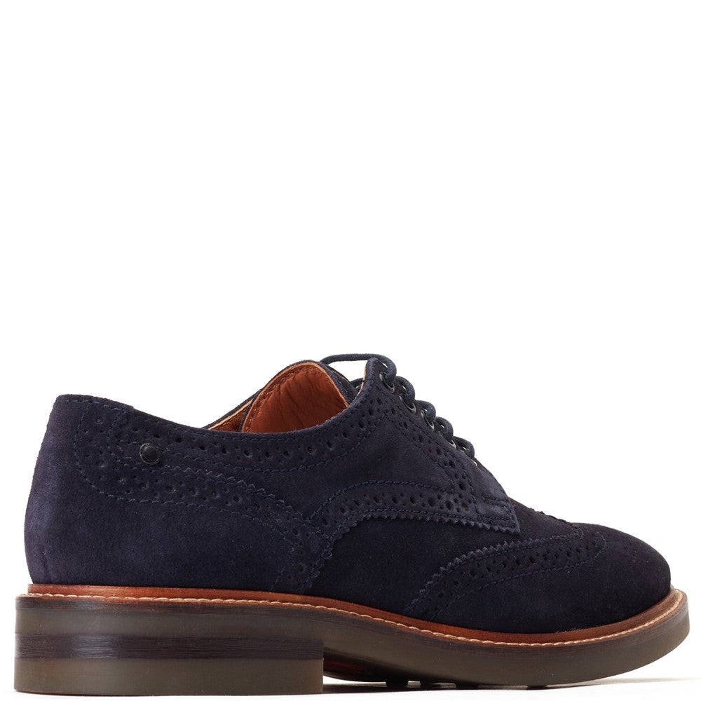 Hatfield Suede Brogue Shoes Navy