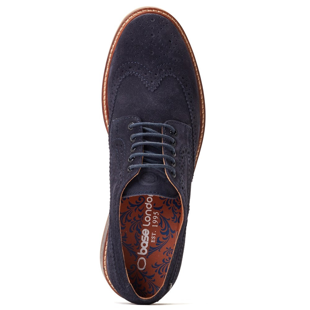 Hatfield Suede Brogue Shoes Navy