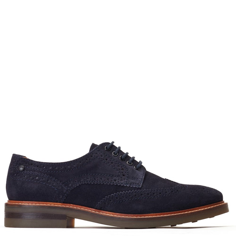Hatfield Suede Brogue Shoes Navy