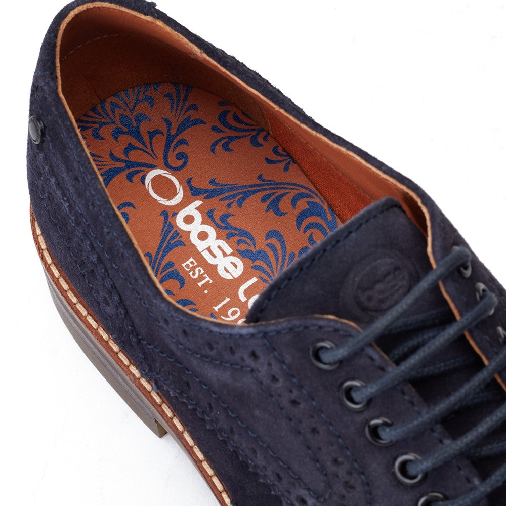 Hatfield Suede Brogue Shoes Navy