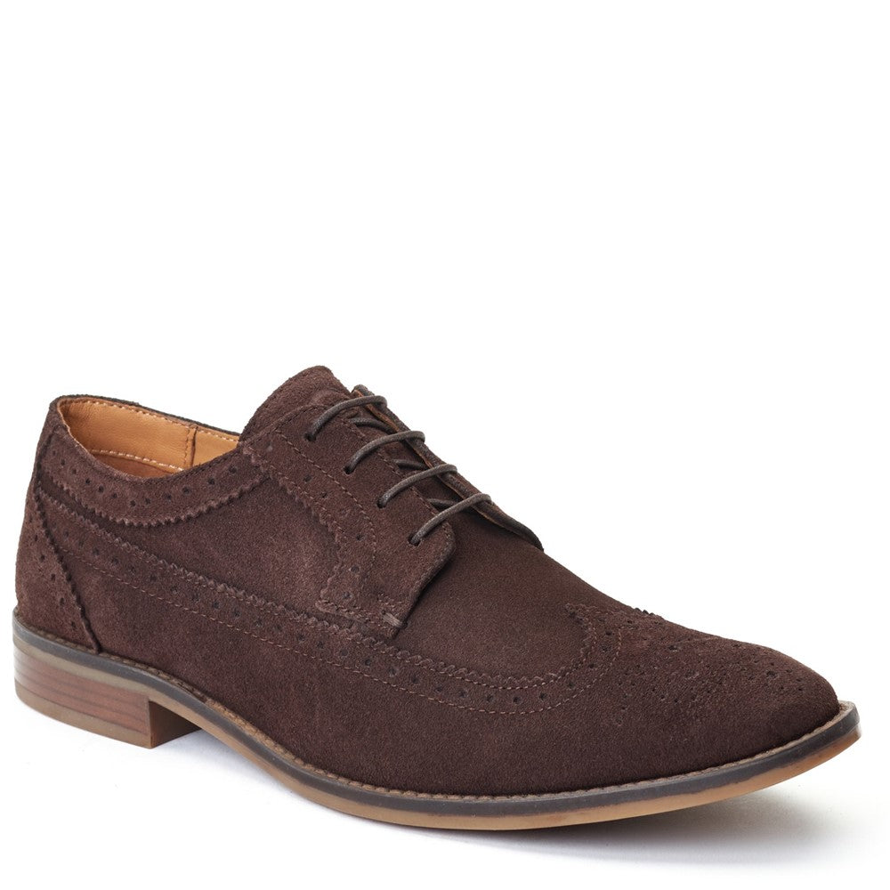 Twain Washed Brogue Shoes Brown
