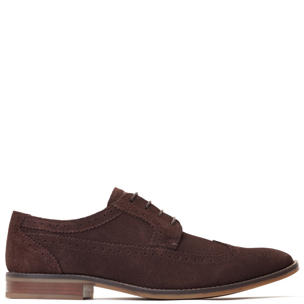 Twain Washed Brogue Shoes Brown