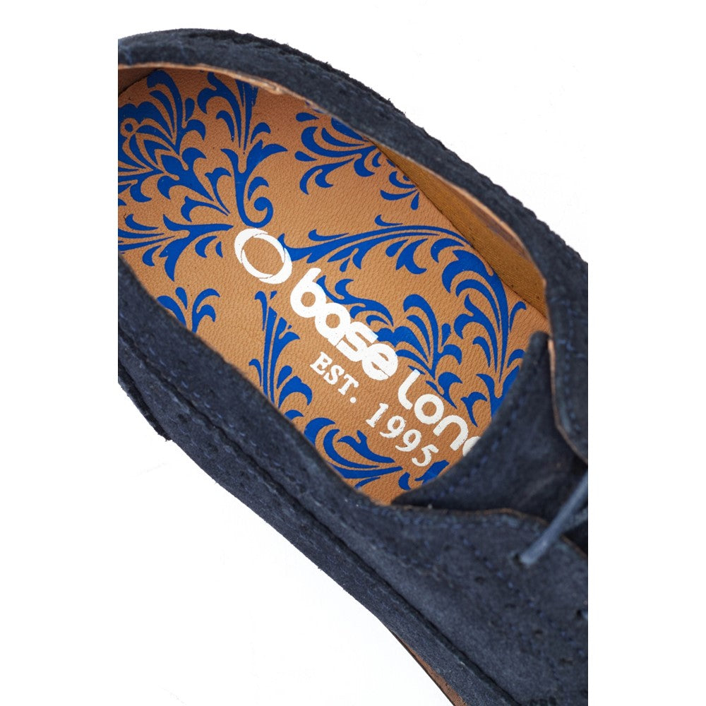 Twain Washed Brogue Shoes Navy