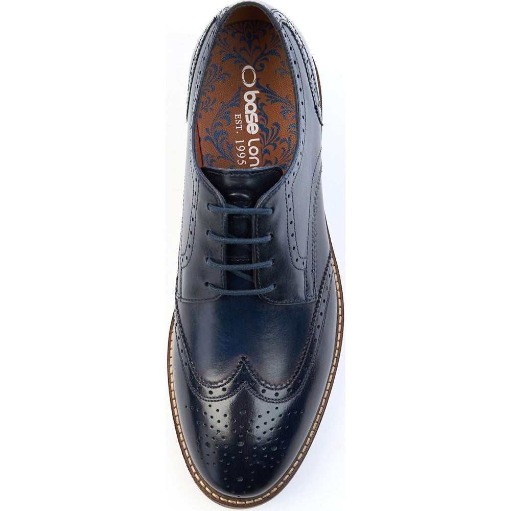 Joe Washed Brogue Shoes Navy