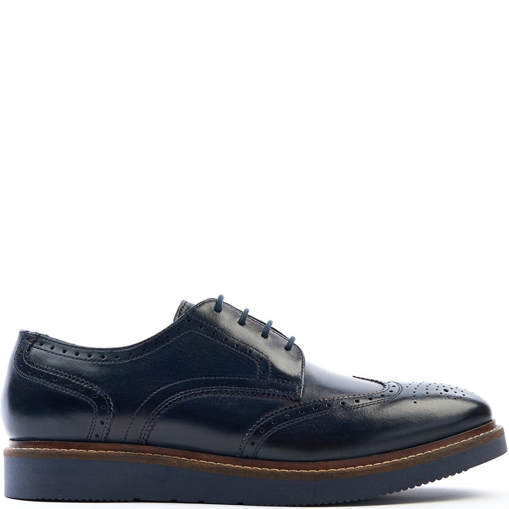 Joe Washed Brogue Shoes Navy